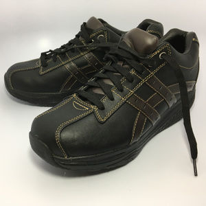 Skechers Black & Brown Leather Shape-Ups Sneakers